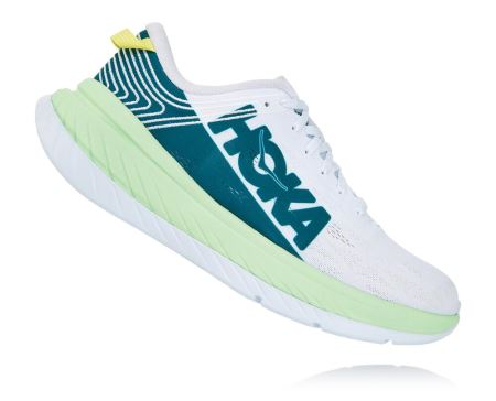 Hoka One One Carbon X Homem - Tenis Corrida Estrada Verdes Cinzentas / Branco | PT-2cCNAY9